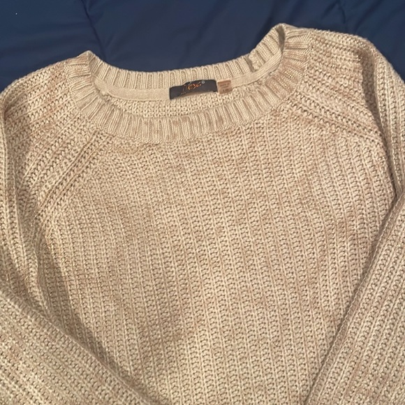 Dex | snake foil gold long sleeve sweater, Chunky knit, Beige w/sheen, Women’s L - Picture 10 of 11